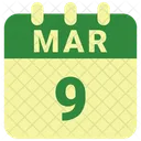 Marzo Fecha Calendario Icono