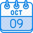 Outubro Dias Do Calendario Hora E Data Ícone