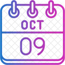 Outubro Dias Do Calendario Hora E Data Ícone