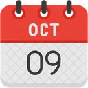 Outubro Dias Do Calendario Hora E Data Ícone