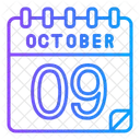 9 De Outubro Dia Do Calendario Ícone