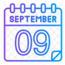 9 De Setembro Dia Do Calendario Ícone