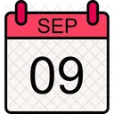 9 De Setembro Calendario Mes Ícone