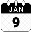 Janeiro Data Calendario Ícone