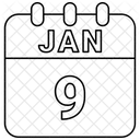 Janeiro Data Calendario Ícone