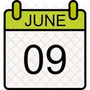 9 June June Date Icono