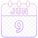 Junho Data Calendario Ícone