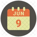 Junho Data Calendario Ícone