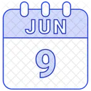 Juni Datum Kalender Symbol