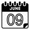 9 Juni Juni Kalendertag Symbol