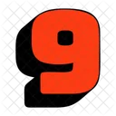 9 Number 9 Numbers Icon