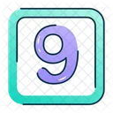 9 Number 9 Numbers Icon