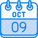 October Calendar Days Time And Date Icon