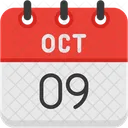 October Calendar Days Time And Date Icon