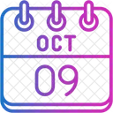 October Calendar Days Time And Date Icon