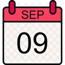 9 September Calendar Month Icon