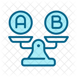 A and B on weight scale  Icon
