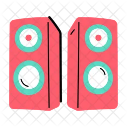 A doodle flat icon of speaker  Icon