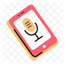 A doodle icon of mobile podcast  Icon
