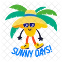 A flat sticker of sunny days  Icon