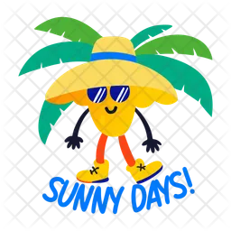 A flat sticker of sunny days  Icon