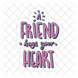 A friend hugs your heart  Icon