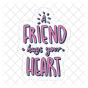 A friend hugs your heart  Icon