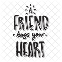 A friend hugs your heart  Icon