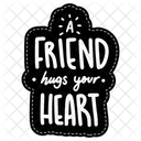 A friend hugs your heart  Icon