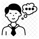 A handy drawing style icon of thinking person  Icon