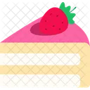 A Piece Of Vanilla Strawberry Cake Icon