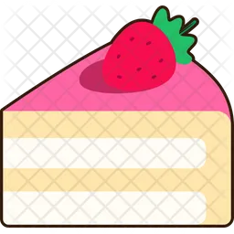 A Piece of Vanilla Strawberry Cake  Icon