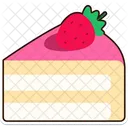 A Piece of Vanilla Strawberry Cake  Icon