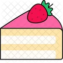 A Piece Of Vanilla Strawberry Cake Dessert Icon