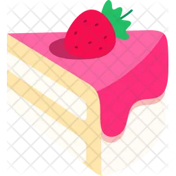 A piece of Vanilla Strawberry Cake tilted slightly upward  Icon