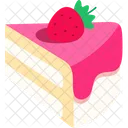 A Piece Of Vanilla Strawberry Cake Tilted Slightly Upward Icon