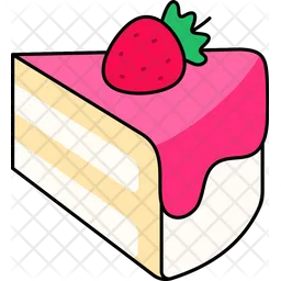 A piece of vanilla strawberry cake tilted slightly upward dessert  Icon