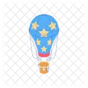 Hot Air Balloon Vibrant Stars Icon