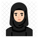 Muculmano Mulher Muculmana Vestido Abaya Hijab Usuario Avatar Ícone