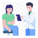 Doctor Patient Checkup Abdominal Checkup Icon