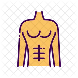 Sixpack abs Icon - Download in Colored Outline Style