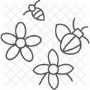 Abejas en flores  Icono