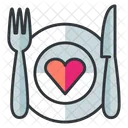 Verabredung Abendessen Mahlzeit Symbol