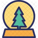 Abeto Globo De Nieve De Navidad Decoracion Icono