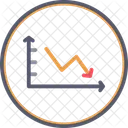 Abfallendes Liniendiagramm  Symbol