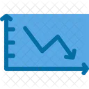 Abfallendes Liniendiagramm  Symbol