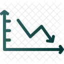 Abfallendes Liniendiagramm  Symbol