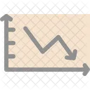 Abfallendes Liniendiagramm  Symbol