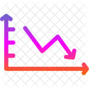 Abfallendes Liniendiagramm  Symbol