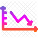 Abfallendes Liniendiagramm  Symbol